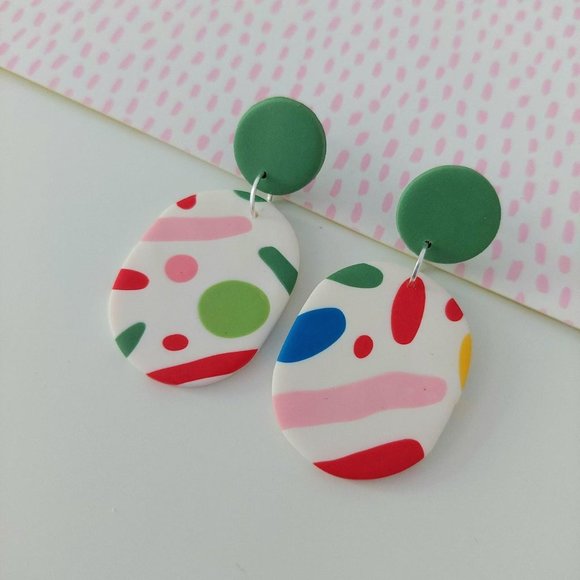 Matisse Abstract Clay Earrings - Picture 2 of 3